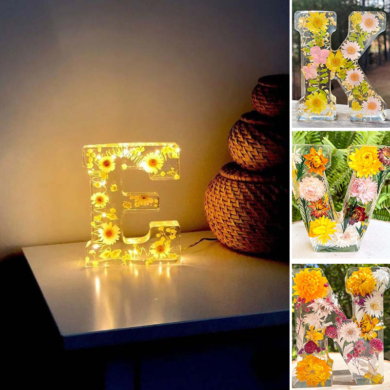 Nachtlicht aus Kunstharz mit Blumenmuster