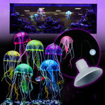 Aquarienlandschaftssimulation transparente fluoreszierende Quallendekoration