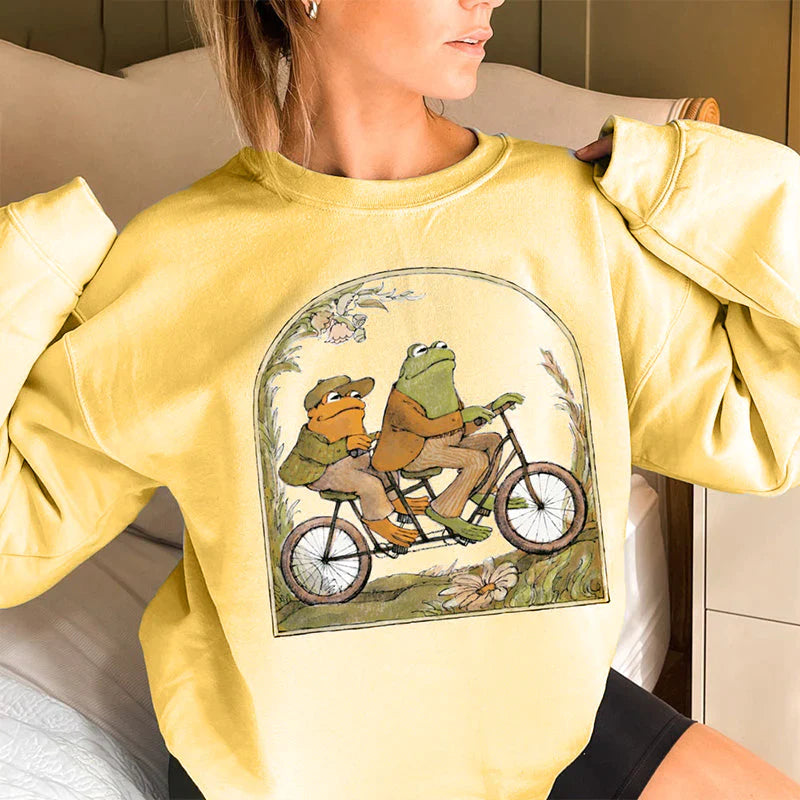 Sweatshirt mit Rundhalsausschnitt und Froschdruck