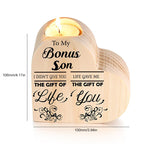 An meine Tochter/Sohn Kerzenhalter aus Holz, Hand-Schütteln Herzkerzenhalter