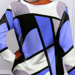 Lässiges Damen-T-Shirt mit V-Ausschnitt und geometrischem Aufdruck