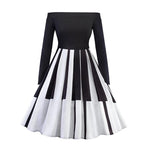 Klavier Langärmliges schulterfreies Kleid