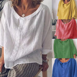 Lockere Einfarbige Frühlingsbluse Für Damen