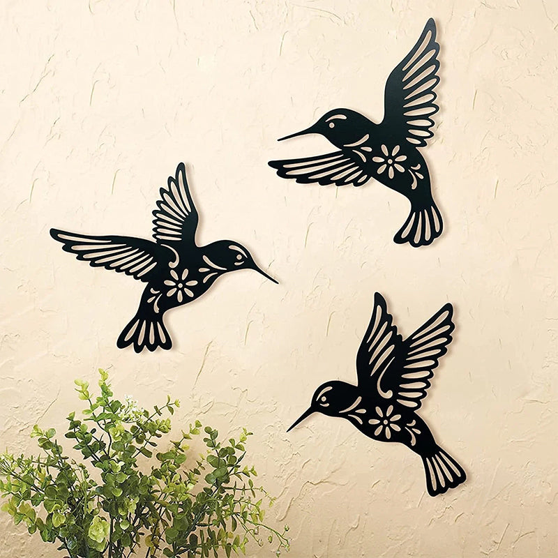 🐦Set mit 3 Kolibri-Wanddekorationen aus Metall