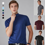 Slim Fit T-Shirt für Herren mit Stehkragen