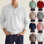 Lässiges Herren-Poloshirt mit V-Ausschnitt und langen Ärmeln