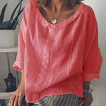 Lockere Einfarbige Frühlingsbluse Für Damen