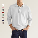Lässiges Herren-Poloshirt mit V-Ausschnitt und langen Ärmeln