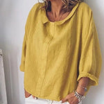 Lockere Einfarbige Frühlingsbluse Für Damen