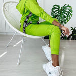 Reißverschluss Design Kapuzenpullover und Hose Set