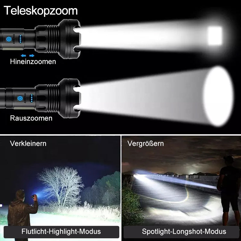 🔥Schlussverkauf🔥Wiederaufladbare taktische LED-Laser-Taschenlampe