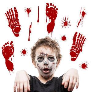 Halloween Blut Hand Fußabdrücke Wandaufkleber