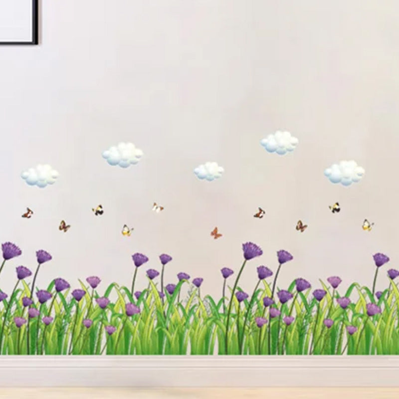Natürliche 3D-Blumen-Wanddekoration aus grünem Gras