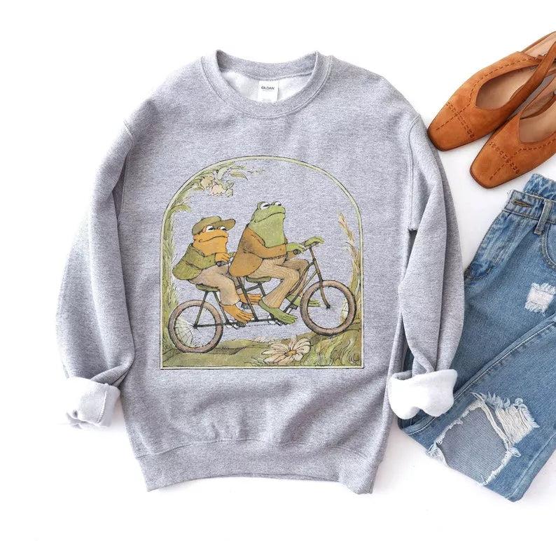 Sweatshirt mit Rundhalsausschnitt und Froschdruck