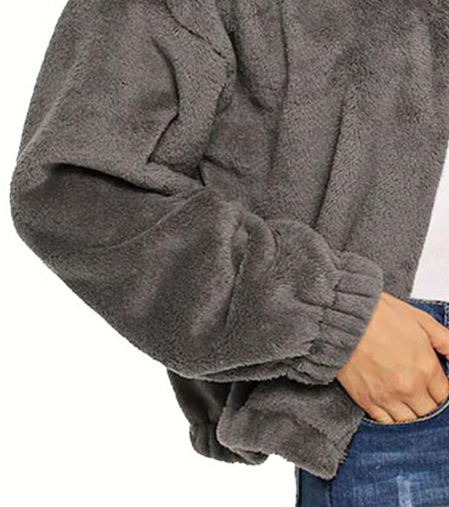 Stehkragen Reißverschluss spezieller Plüsch-Pullover