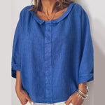 Lockere Einfarbige Frühlingsbluse Für Damen