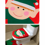 Weihnachtsdekoration Toilettensitzabdeckung und Teppich
