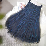 Glänzender Seidenrock mit hoher Taille