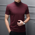 Slim Fit T-Shirt für Herren mit Stehkragen
