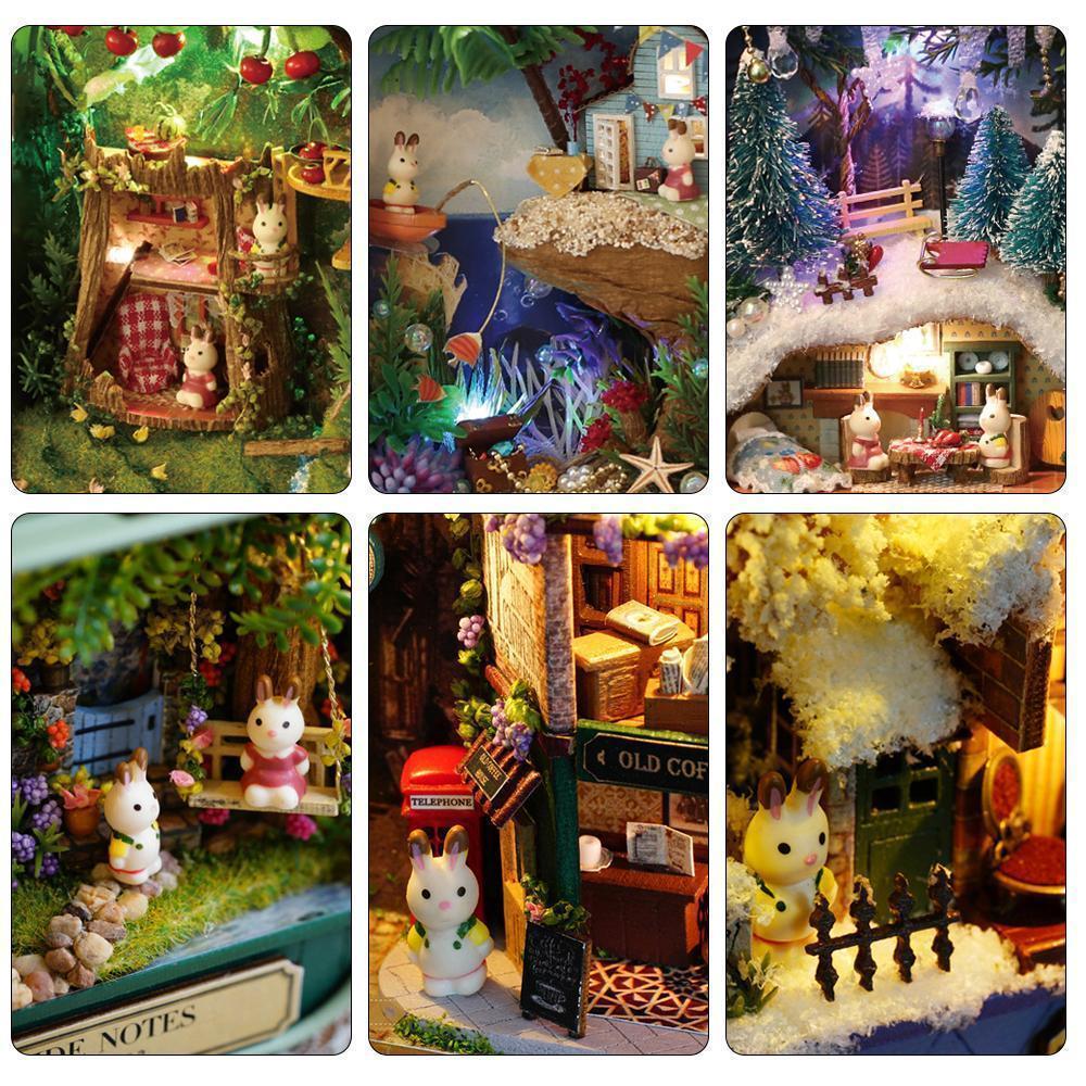 Bequee 3D Miniatur Puppenhaus Mit Licht DIY Spielzeug