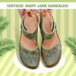 Vintage & Weiche  Klett Mary Jane Sandalen