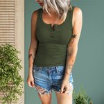 Schlanke einfarbige Weste mit Knöpfen für Damen