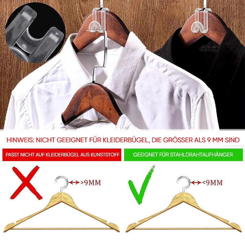 Transparente Verbindungshaken für Kleiderbügel