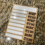 Wiederholbares Schreibaufgabenblatt aus Holz