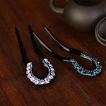 U-förmiger Kristall-Strass-Doppelstift-Haarnadelstift