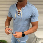 Stretch-Jeanshemd mit Schnürung für Herren