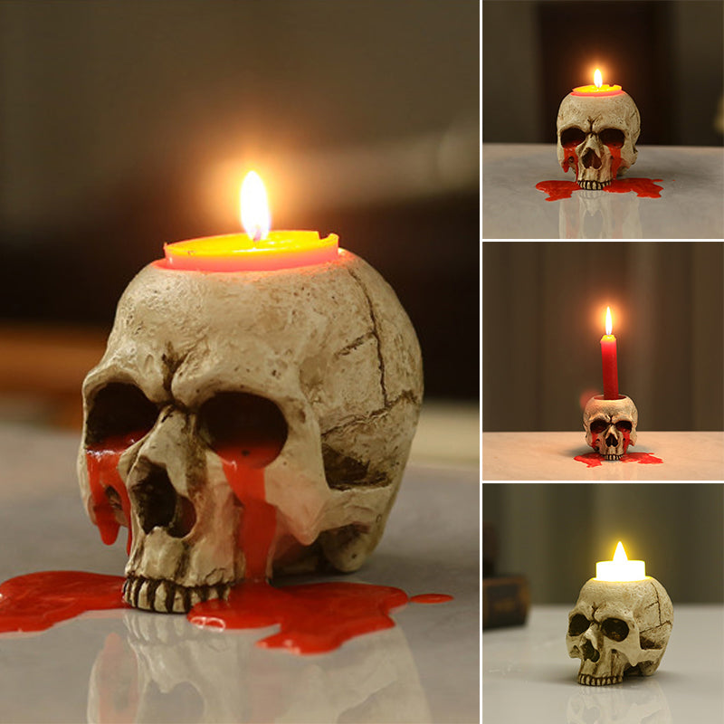 Simulierter Totenkopf Kerzenständer