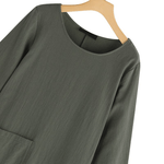 Einfarbiges Vintage-Kleid Mit Langen Ärmeln