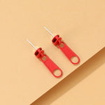 Lustige Metall-Reißverschluss-Ohrringe