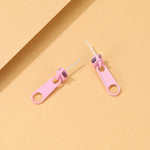 Lustige Metall-Reißverschluss-Ohrringe