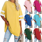 Lockeres Kontrastierendes T-Shirt mit Rundhalsausschnitt