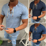 Stretch-Jeanshemd mit Schnürung für Herren