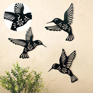 🐦Set mit 3 Kolibri-Wanddekorationen aus Metall