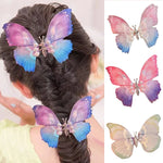 Handgefertigte Elegante Realistische Schmetterlings-Haarspange mit Farbverlauf