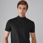 Slim Fit T-Shirt für Herren mit Stehkragen